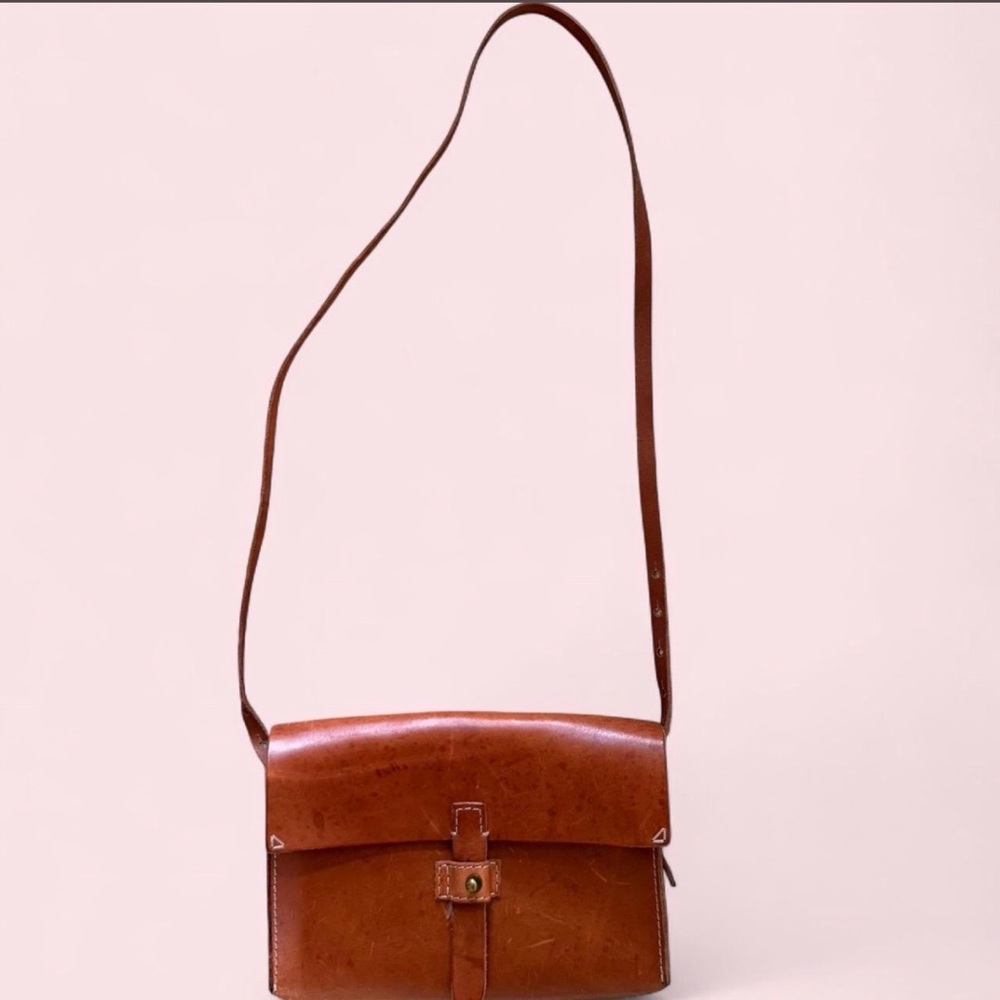 Madewell Dover Cognac Brown Leather Crossbody Bag